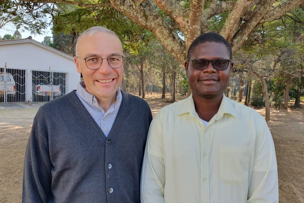Emmanuel Rubangakene with the Superior General of the SMB, Ludovic Nobel